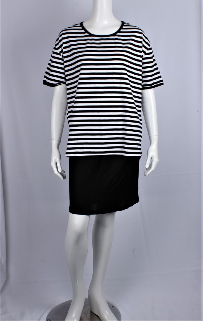 Alice & Lily striped T- Shirt  cotton black/white STYLE : AL/TSSTRIPE/BW image 0